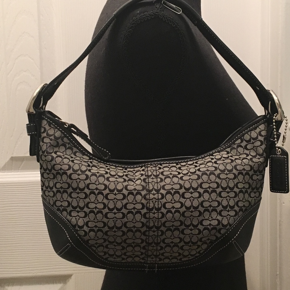 Coach Soho Signature Mini Hobo Black EUC
